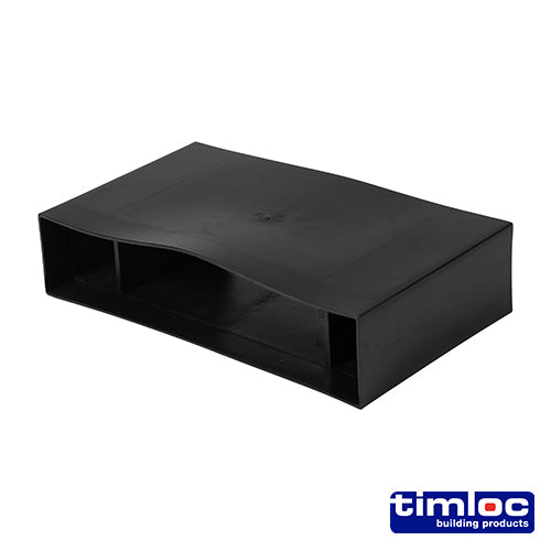 Timloc Underfloor Vent Horizontal Rear Extension Black - + 100mm - Image