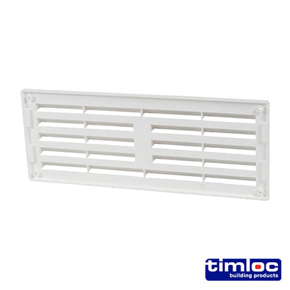 Timloc Internal Plastic Louvre Grille Vent  White - 260 x 104mm - Image