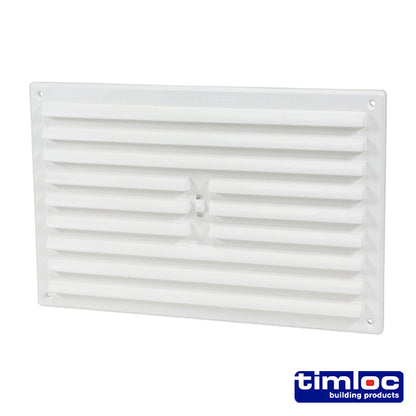 Timloc Internal Plastic Hit and Miss Louvre Grille Vent  White - 260 x 170mm - Image