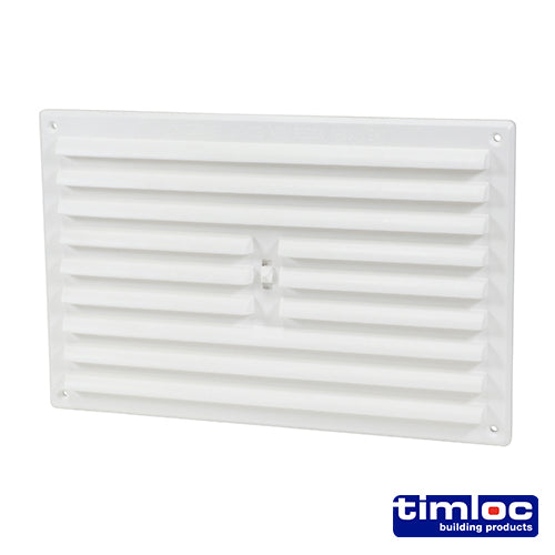 Timloc Internal Plastic Hit and Miss Louvre Grille Vent  White - 260 x 170mm - Image