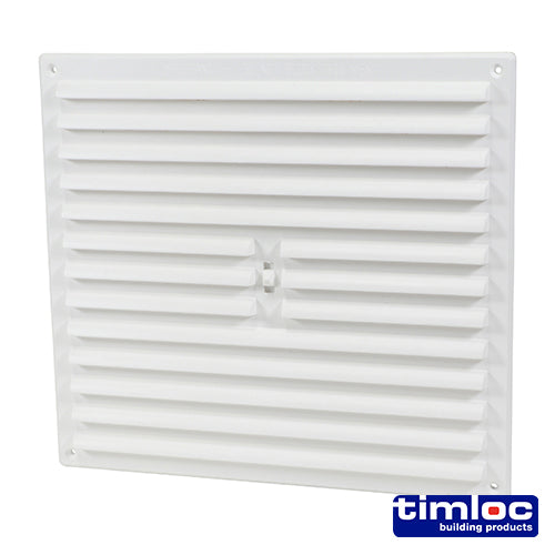 Timloc Internal Plastic Hit and Miss Louvre Grille Vent  White - 260 x 235mm - Image