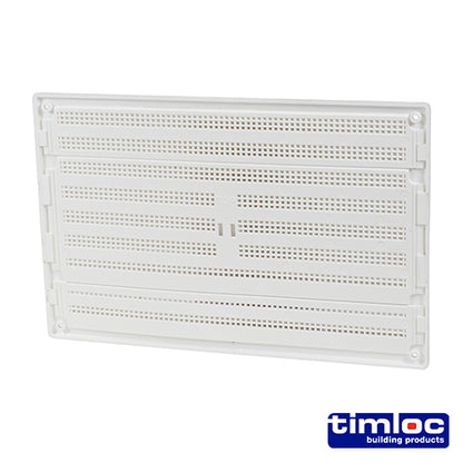 Timloc Internal Plastic Louvre Grille Vent with Flyscreen  White - 260 x 170mm - Image