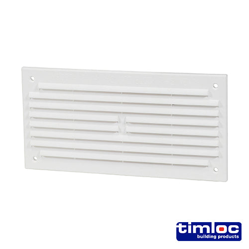 Timloc Internal Plastic Louvre Mini Grille Vent  White - 166 x 85mm - Image