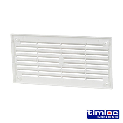 Timloc Internal Plastic Louvre Mini Grille Vent  White - 166 x 85mm - Image