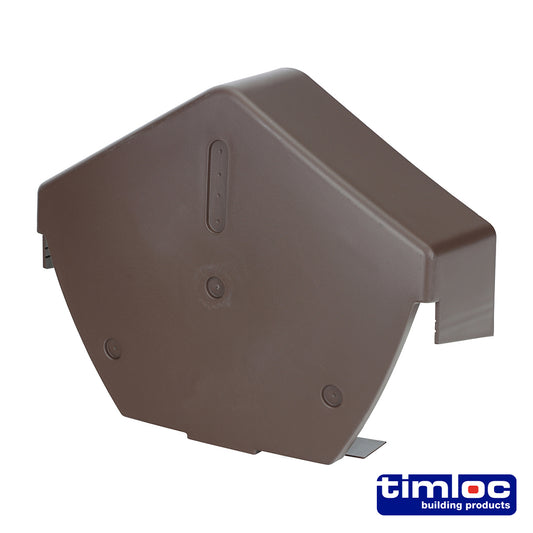 Timloc Universal Ridge Angled End Cap Brown - 265 x 240mm - Image