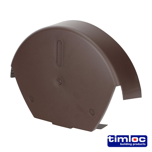 Timloc Universal Ridge Round End Cap Brown - 265 x 240mm - Image