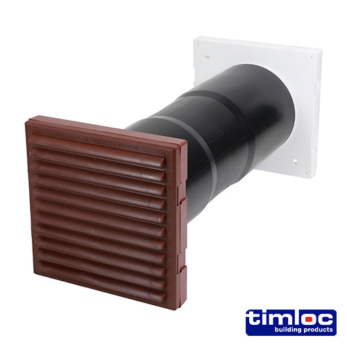 Timloc Aero Core Through-Wall Vent Set with Baffle Brown - Ø127 x 350mm - Image