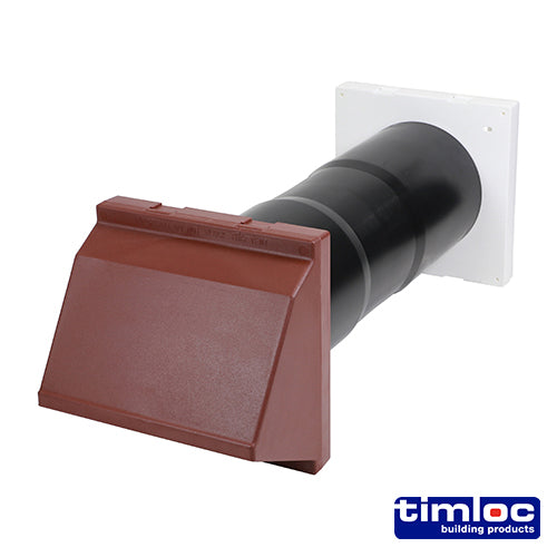 Timloc Aero Core Through-Wall Ventilation Set Cowl and Baffle Brown - Ø127 x 350mm - Image