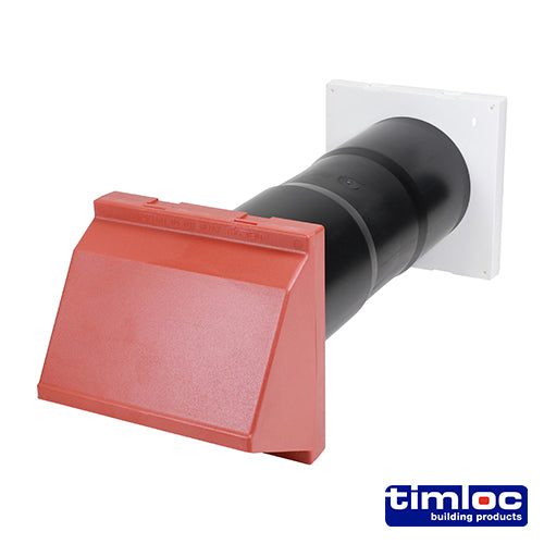 Timloc Aero Core Through-Wall Ventilation Set with Cowl and Baffle Terracotta - Ø127 x 350mm - Image