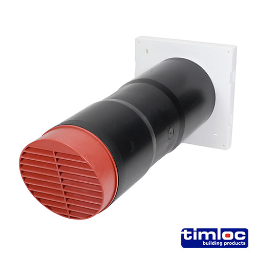 Timloc Aero Core Through-Wall Vent High Rise and Baffle Terracotta - Ø127 x 350mm - Image