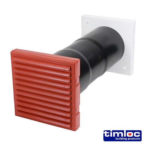Timloc Aero Core Through-Wall Vent Set with Baffle Terracotta - Ø127 x 350mm - Image