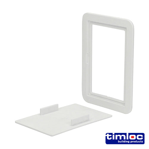 Timloc Access Panel Plastic Clip Fit White - 115 x 165mm - Image