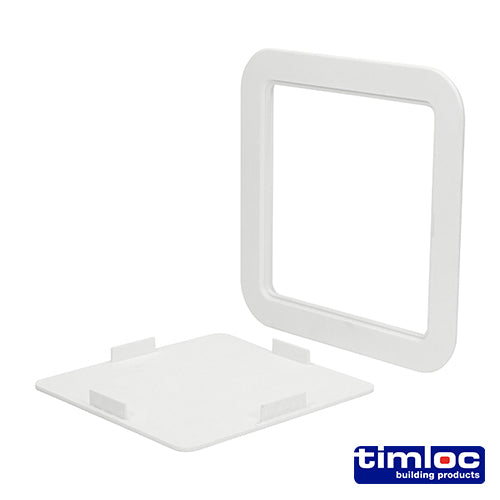 Timloc Access Panel Plastic Clip Fit White - 205 x 205mm - Image