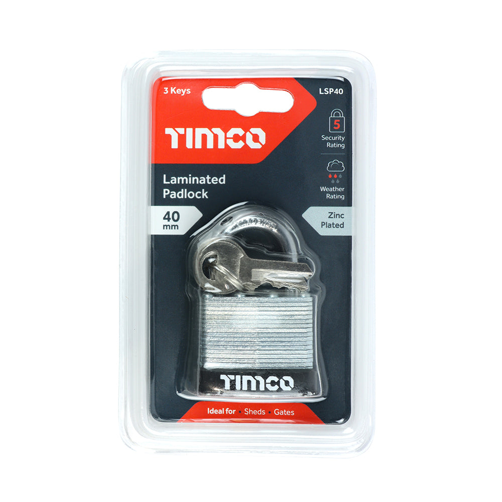 TIMCO Laminated Padlock - 40mm - Image