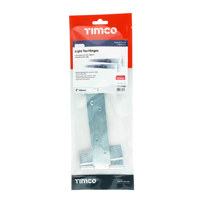 TIMCO Light Tee Hinges Zinc - 8" - Image