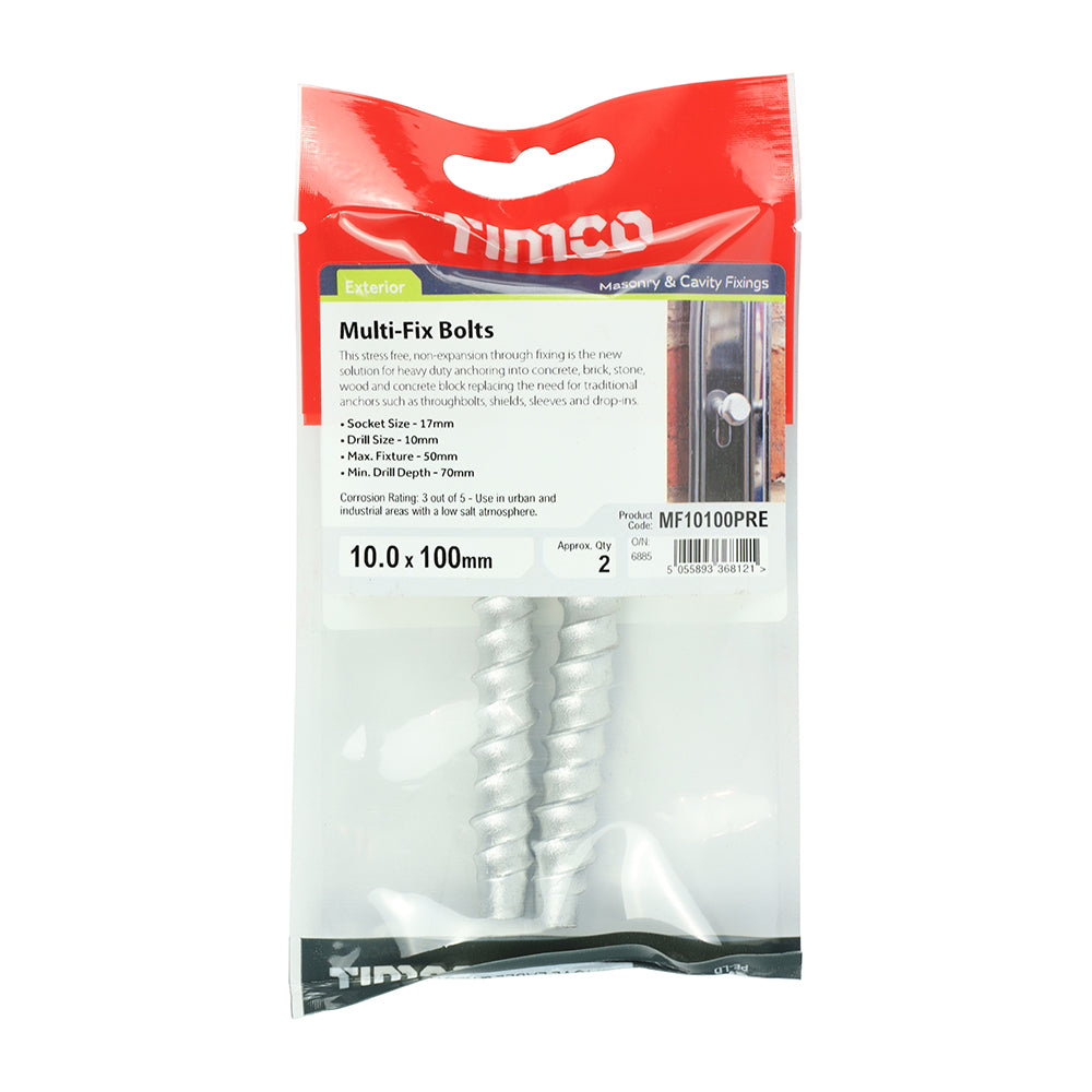 TIMCO Multi-Fix Bolts Hex Head Exterior Silver - 10.0 x 100 - Image