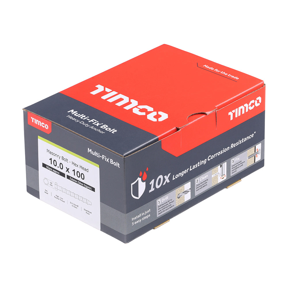 TIMCO Multi-Fix Bolts Hex Head Exterior Silver - 10.0 x 100 - Image