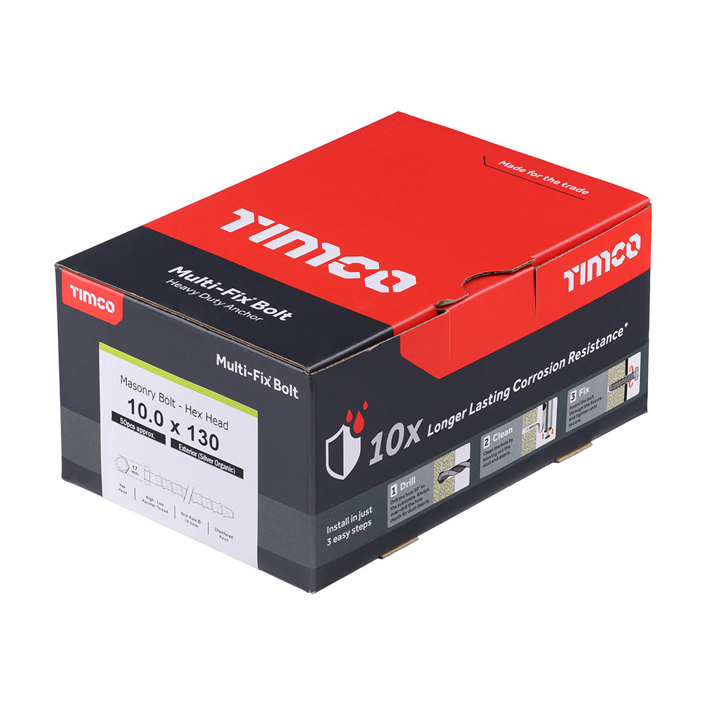 TIMCO Multi-Fix Bolts Hex Head Exterior Silver - 10.0 x 130 - Image