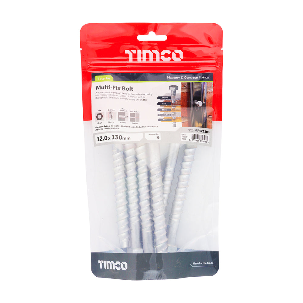 TIMCO Multi-Fix Bolts Hex Head Exterior Silver - 12.0 x 130 - Image