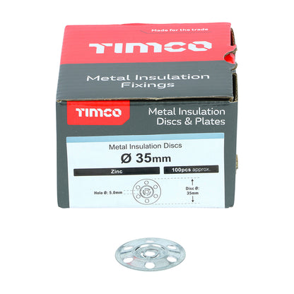 TIMCO Metal Insulation Discs Galvanised - 35mm - Image