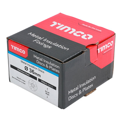 TIMCO Metal Insulation Disc Stainless Steel - 36mm - Image