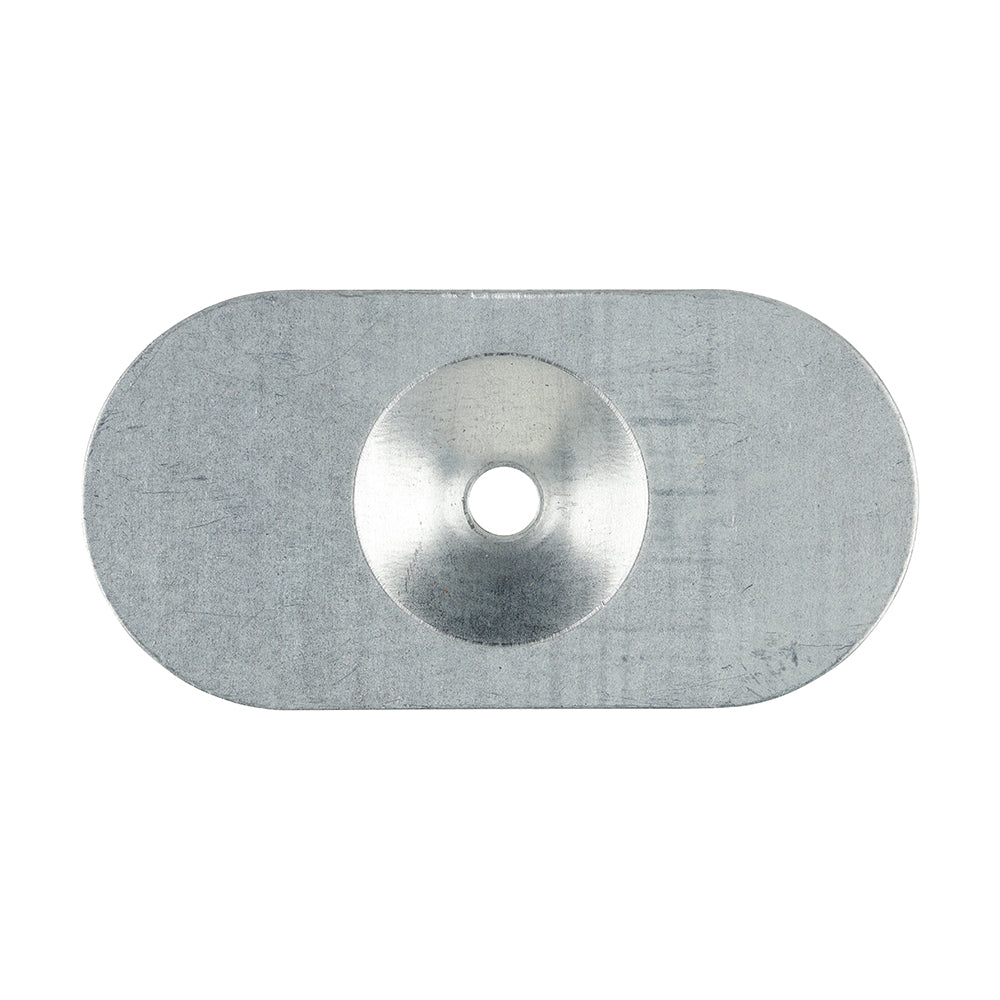 TIMCO Oval Metal Insulation Stress Plate Galvanised - 82 x 40 - Image