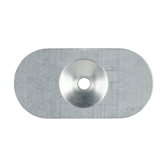 TIMCO Oval Metal Insulation Stress Plate Galvanised - 82 x 40 - Image
