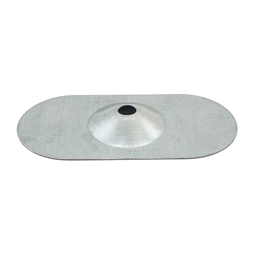 TIMCO Oval Metal Insulation Stress Plate Galvanised - 82 x 40 - Image