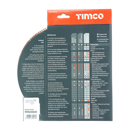 TIMCO Premium Diamond Blade Continuous  - 230 x 22.2 - Image