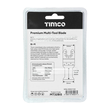 TIMCO Multi-Tool Fine Cut Blades For Wood/Metal Bi-Metal - 32mm - Image