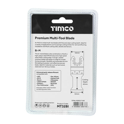 TIMCO Multi-Tool Fine Cut Blade For Wood/Metal Bi-Metal - 32mm - Image