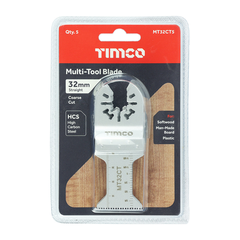 TIMCO Multi-Tool Coarse Cut Blades For Wood Carbon Steel - 32mm - Image
