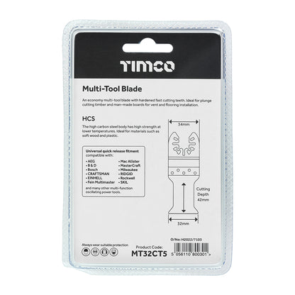 TIMCO Multi-Tool Coarse Cut Blades For Wood Carbon Steel - 32mm - Image