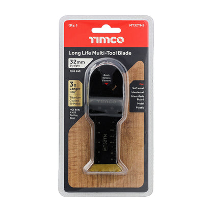TIMCO Multi-Tool Fine Cut Blades For Wood/Metal Titanium Coated Bi-Metal - 32mm - Image
