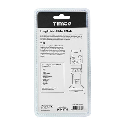 TIMCO Multi-Tool Fine Cut Blade For Wood/Metal Titanium Coated Bi-Metal - 44mm - Image