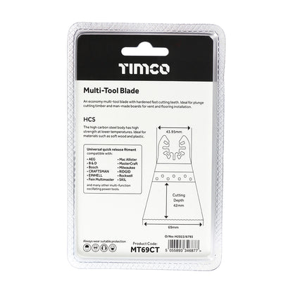 TIMCO Multi-Tool Coarse Cut Blade For Wood Carbon Steel - 69mm - Image