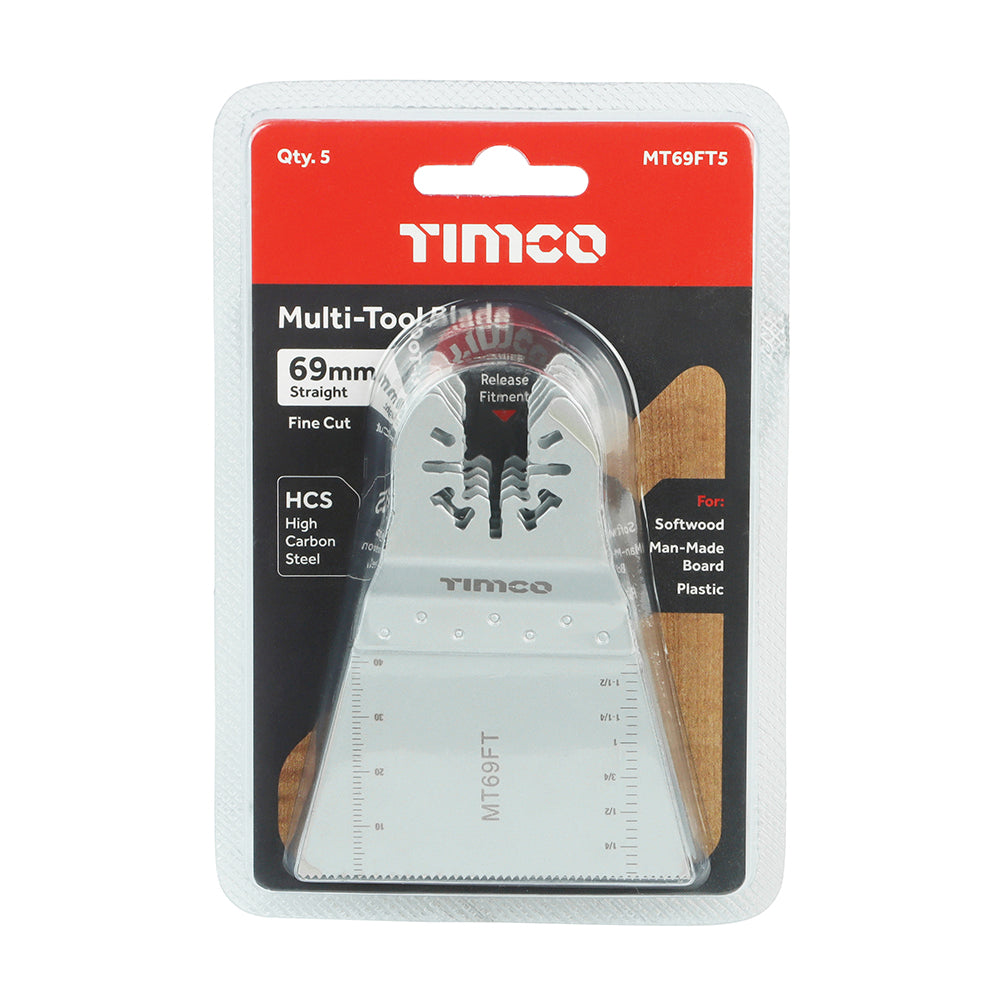 TIMCO Multi-Tool Fine Cut Blades For Wood Carbon Steel - 69mm - Image