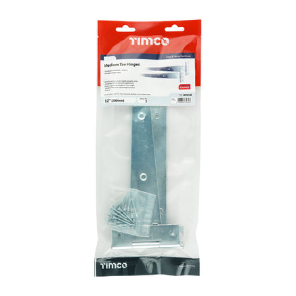 TIMCO Medium Tee Hinges Zinc - 12" - Image