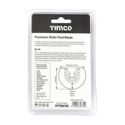 TIMCO Multi-Tool Radial Blade For Wood / Metal Bi-Metal - Dia. 87mm - Image