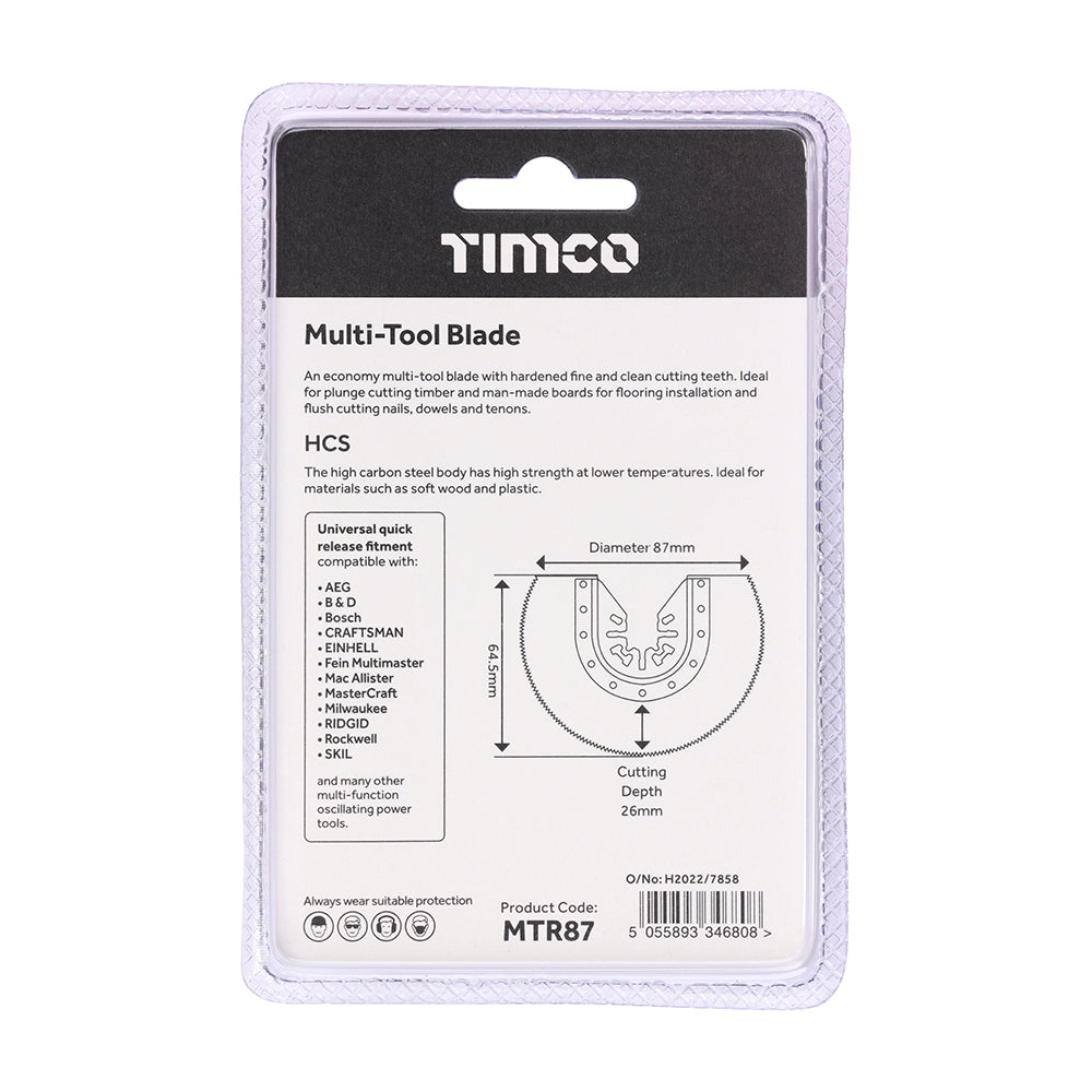 TIMCO Multi-Tool Radial Blade For Wood Carbon Steel - Dia. 87mm - Image