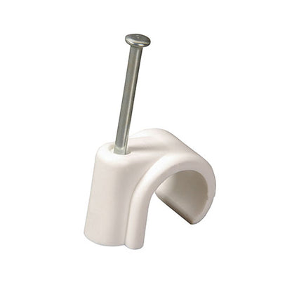 Nail In Pipe Clips White - 10mm - Image
