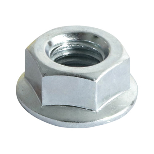 TIMCO Hex Serrated Flange Nuts DIN6923 Silver - M6 - Image