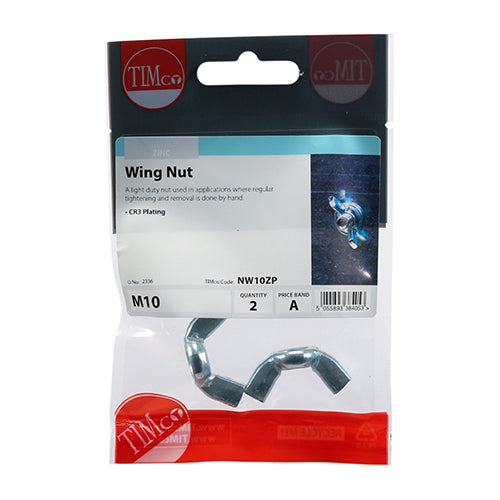 TIMCO Wing Nuts Silver - M10 - Image