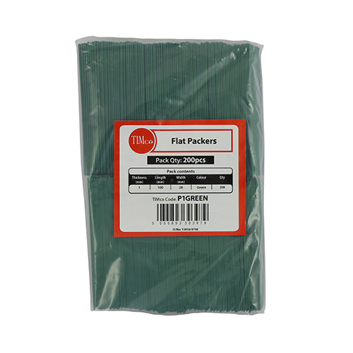 TIMCO Glazing Packers Green - 100 x 28 x 1 - Image