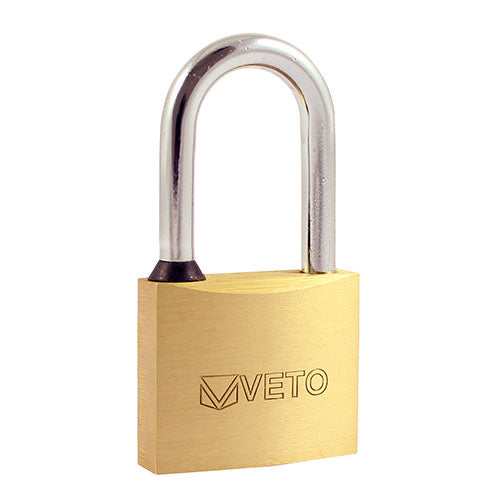 TIMCO Brass Padlock Long Shackle - 50mm - Image