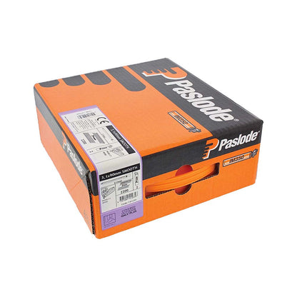Paslode IM350+ Nails & Fuel Cells Trade Pack Plain Shank Galvanised + - 3.1 x 90/2CFC - Image