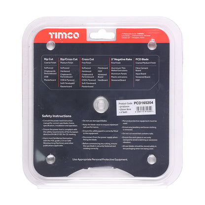 TIMCO PCD Fibre Cement Saw Blade - 165 x 20 x 4T - Image