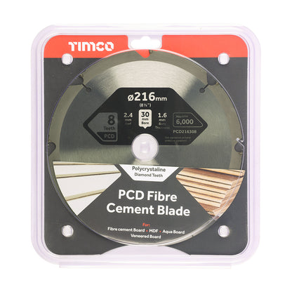 TIMCO PCD Fibre Cement Saw Blade - 216 x 30 x 8T - Image