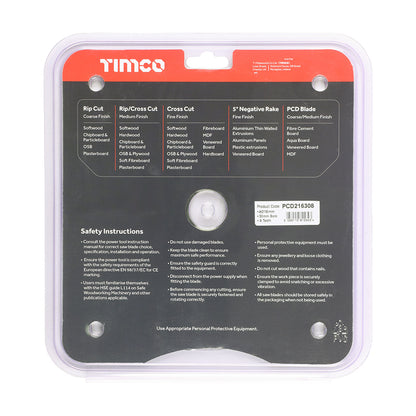 TIMCO PCD Fibre Cement Saw Blade - 216 x 30 x 8T - Image