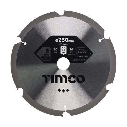TIMCO PCD Fibre Cement Saw Blade - 250 x 30 x 6T - Image